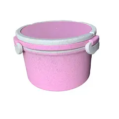 GENERICO - Lonchera Redonda 2 compartimientos + Cubiertos Rosa