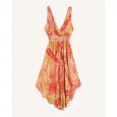 SEVEN SEVEN - Vestido Largo Estampado Tropical Para Mujer Naranja