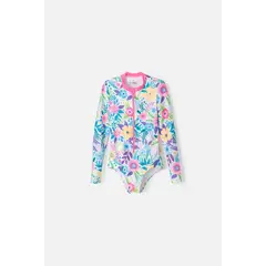 MIC - Vestido de baño manga larga multicolor para niña
