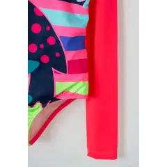 MIC - Vestido de baño manga larga entero multicolor para niña