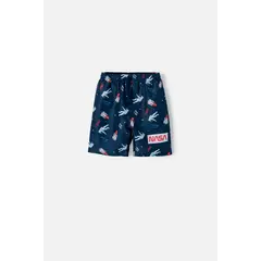 NASA - Pantaloneta de baño de la azul oscuro estampada para niño