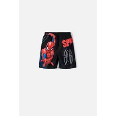 MARVEL - Pantaloneta de baño de Spider-man con cordón negra para niño