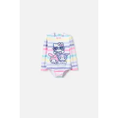 HELLO KITTY - Traje de baño de multicolor manga larga para niña 2T a 5T