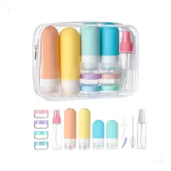 GENERICO - Kit Potes Frascos Silicone Viagem Creme Cosméticos 17 Peças