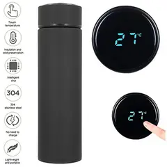 MULTIPLACE COLOMBIA - Termo bebidas calientes y frías 500 ml acero inoxidable digital NEGRO