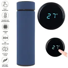 MULTIPLACE COLOMBIA - Termo bebidas calientes y frías digital 500 ml acero inoxidable Azul-