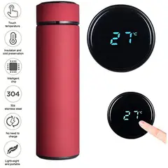 MULTIPLACE COLOMBIA - Termo bebidas calientes y frías digital 500 ml acero inoxidable Rojo-