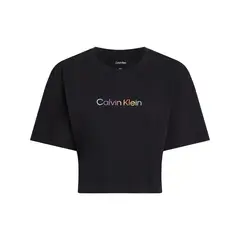 CALVIN KLEIN - Camiseta negra de pijama boxy cropped - Pride