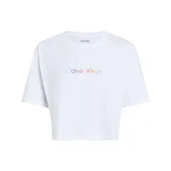 CALVIN KLEIN - Camiseta blanca de pijama boxy cropped - Pride