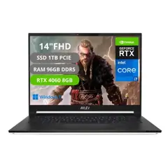MSI - PORTATIL STEALTH 14 STUDIO INTEL CORE I7 13620H RAM 96GB SSD 1TB RTX 4060 14" FHD