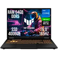 ASUS - PORTATIL TUF F16 INTEL CORE I7 14650HX RTX 5060 RAM 64GB SSD 4TB 16.0"