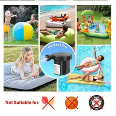 GENERICO - Bomba de Aire Eléctrica con 3 Boquillas para Inflables