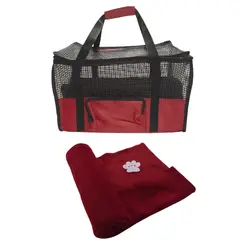 HALLY PET - Maletin Cargador Cabina + Cobija Grande Vinotinto