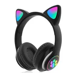 FLY - Audífonos Diadema Bluetooth RGB Orejas Gato