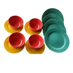 REVOLUTION - Juego De Vajilla 12 Piezas Para Mezclar Y Combinar