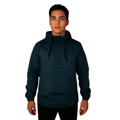 GENERICO - Chaqueta Rompevientos Tipo Canguro Azul Petroleo