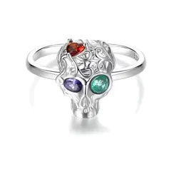 ALHAJAS - Anillo Ajustable Para Mujer Calavera Fabricado En Plata 925