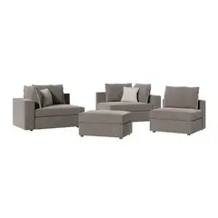 GENERICO - Juego de Sala Modular London 200 x 180 x 70 cm Tela Lino Gris