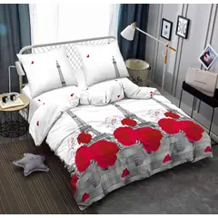 SIRENITAS - Juego de sabanas Cama King Blanco Paris Floral