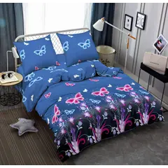 SIRENITAS - Juego de sabanas Cama King Azul Mariposa