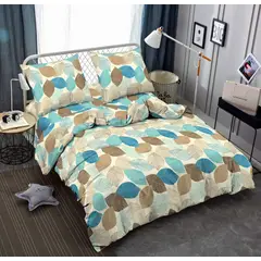 SIRENITAS - Juego de sabanas Cama King Blanco Hojas Otoñal