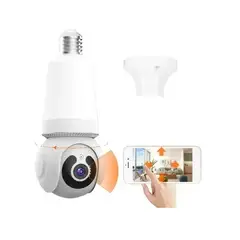 AMERICAN GENERICS - Cámara IP Bombillo con Lámpara App V380 Visión 360° y Audio Bidireccional