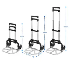 GENERICO - Carretilla Plegable Multifuncional 80kg Incluye Pulpo Negro