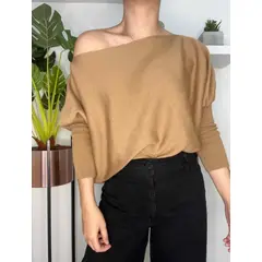 MOLGOA - Suéter para Mujer Cuello Bandeja - Samba