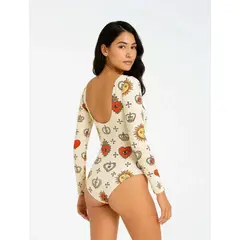 MOLGOA - Body para Mujer Estampado con Corazones y Sol - The Blush