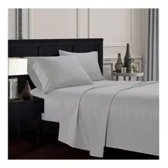GENERICO - Juego De Sabanas Sencilla 30cm Blanco - Planchado Permanente 600h