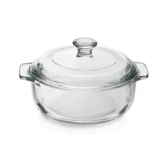 LIBBEY - Refractaria Redonda en Vidrio 948 ml con Tapa – Apta para Horno