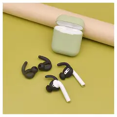 GENERICO - Soporte Antipérdida Para AirPods 1 y 2 Negro Par