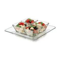 LIBBEY - Set para Servir 5 Piezas Cuadradas en Vidrio: