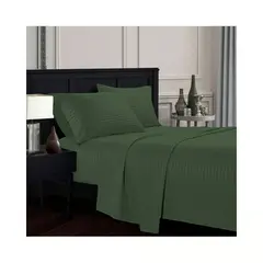 GENERICO - Juego De Sabanas Sencilla 30cm Militar - Planchado Permanente 600h
