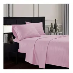GENERICO - Juego De Sabanas Doble 30cm ROSADO - Planchado Permanente 600h