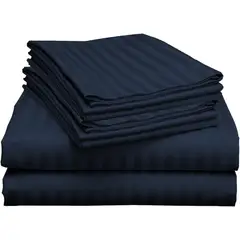 GENERICO - Juego De Sabanas Doble 30cm azul oscuro - Planchado Permanente 600h