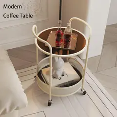 GENERICO - Mesa de Centro con Bandeja Estante y Ruedas