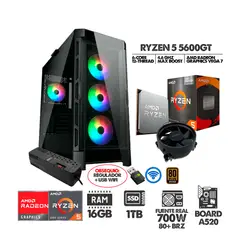 AMD - COMPUTADOR GAMER RYZEN 5 5600GT- RAM 16GB- SSD 1TB- CASE 4FANS RGB- 700W 80+BRZ