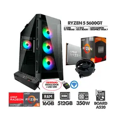 AMD - COMPUTADOR GAMER RYZEN 5 5600GT- RAM 16GB- SSD 512GB CASE 4FANS RGB- USB WIFI