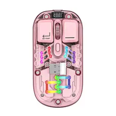 GENERICO - Mouse Rgb Jertech Inalambrico Transparente Wb-112 Rosa