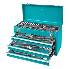 TOTAL - Caja Herramienta Metalica Incluye 132 pzs Industrial Super