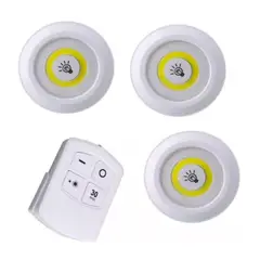 GRUPO B - Lamparas de Luz Led Adhesivas Inalámbricas con Control Remoto Set X 3