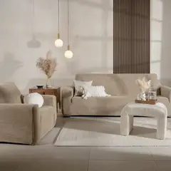 VIANNEY - Funda De Sillón Niza Velvet Latte 3 puestos