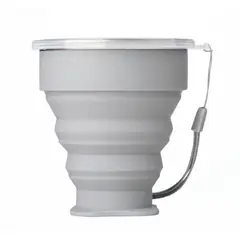 GENERAL - Mug-Vaso Plegable Silicona Con Tapa Gris FOLD