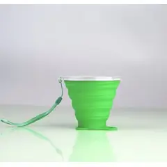 GENERAL - Mug-Vaso Plegable Silicona Con Tapa Verde FOLD