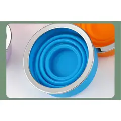 GENERAL - Mug-Vaso Plegable Silicona Con Tapa Azul FOLD