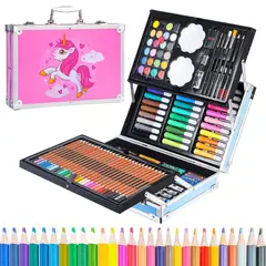 COLME TECHNOLOGY HOME - Set De Arte 145pcs Dibujo Profesional Niños Maletin Aluminio