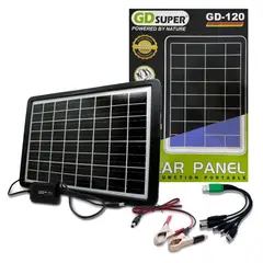 AMERICAN GENERICS - Panel Solar Portátil USB Multifuncional Carga Rapida 15W-16V GD-120