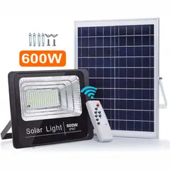 GENERICO - Reflector Solar 600w Lampara Led Luz Blanca Panel Solar 6v