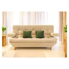GENERICO - Sofá Cama Maison Beige + Brazos Removibles + Cojines